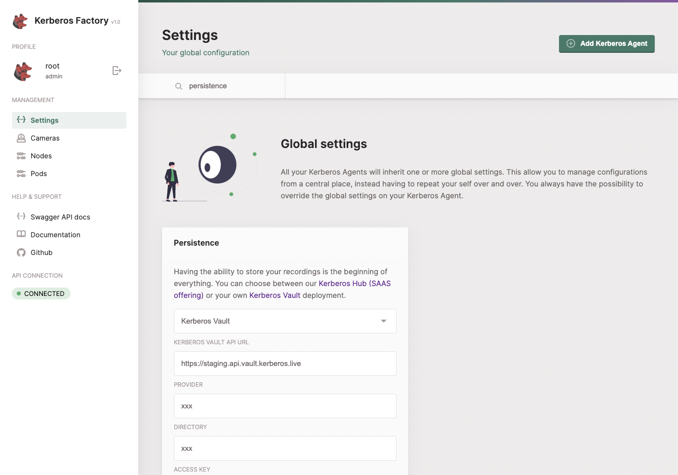 Kerberos Vault settings
