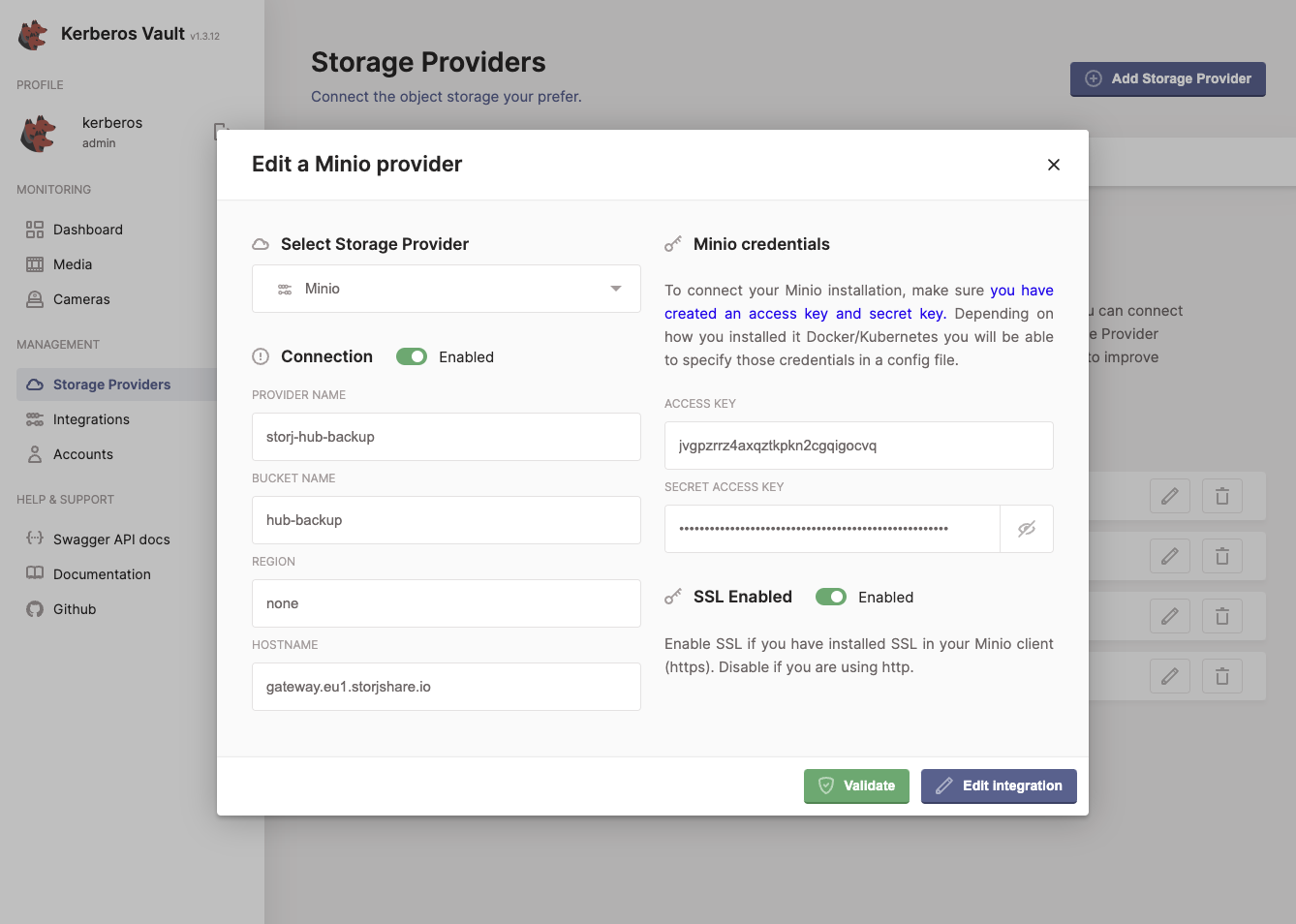 Create a new storage provider for archiving in Vault.