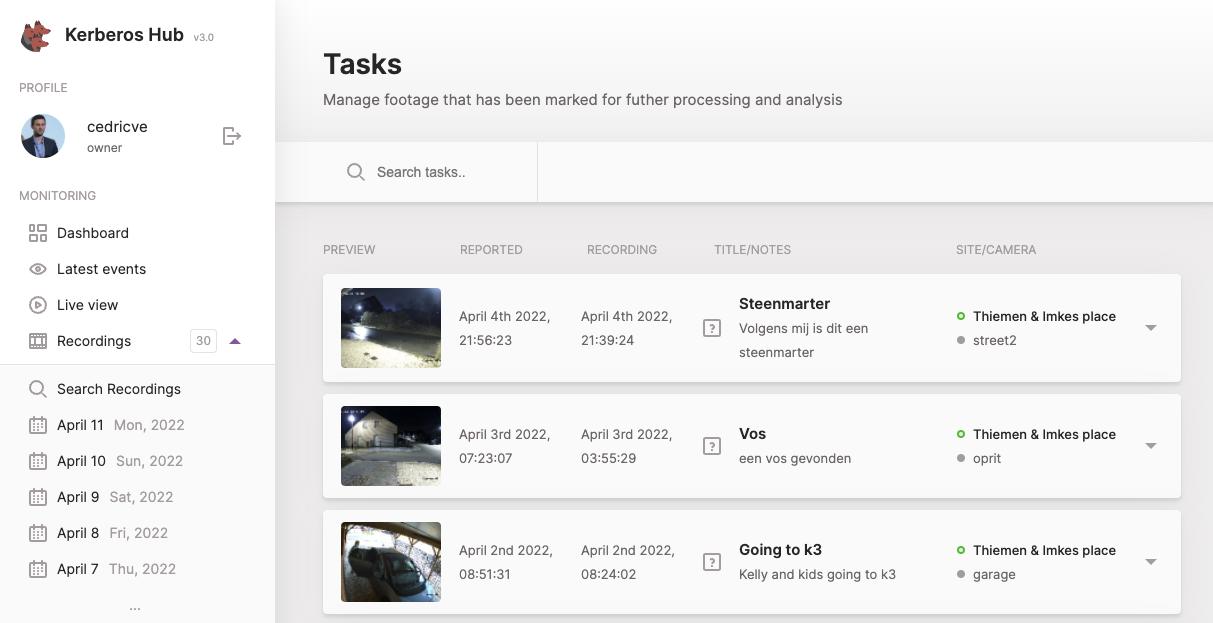 Your cases showing up on the cases page are now showing recordings from your archived storage provider.