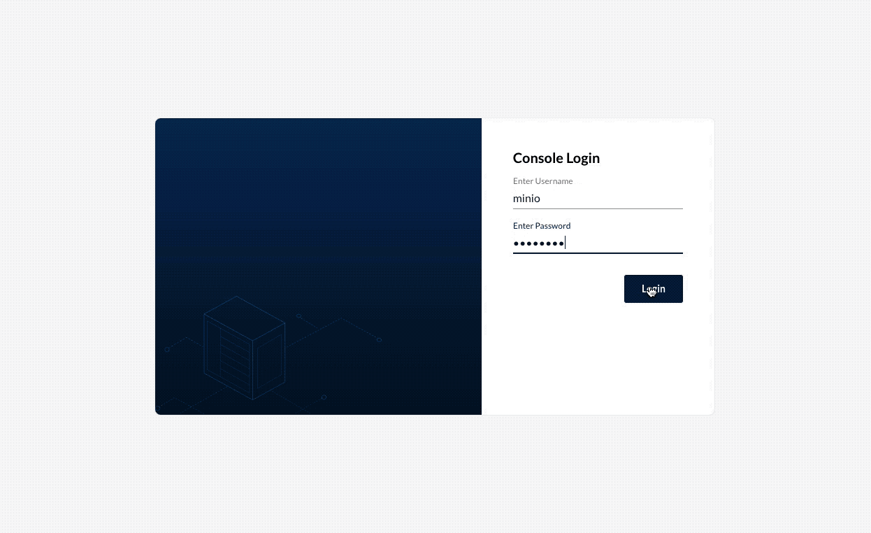 Create a bucket in Minio.