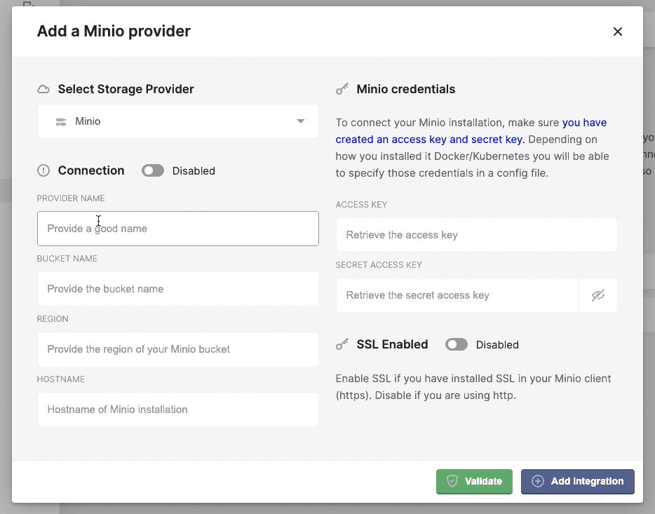 Configuring the minio provider in Kerberos Vault.